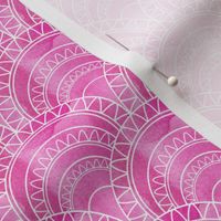 Art Deco Fan in Pink Watercolour Abstract