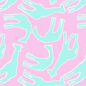 baby blue giraffes on pink