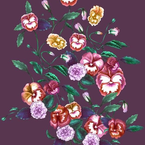 Pansies and Peonies, Plum