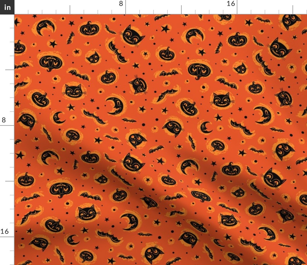 Faces of Halloween Fabric | Spoonflower