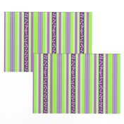 FNB2 - Large Fizz-n-Bubble Stripes in Lime Green and Purple  - Lengthwise