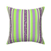 FNB2 - Large Fizz-n-Bubble Stripes in Lime Green and Purple  - Lengthwise