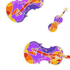 mosaic violins multiplied on white  (orange + purple + red f 4g invert3 Lf 3 XXX)