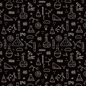 Cool back to school science physics and math class student illustration laboratorium black and white