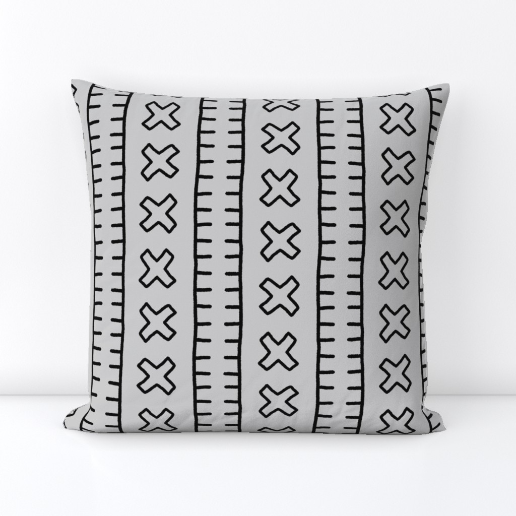 African Mud Cloth // Light Grey // Large