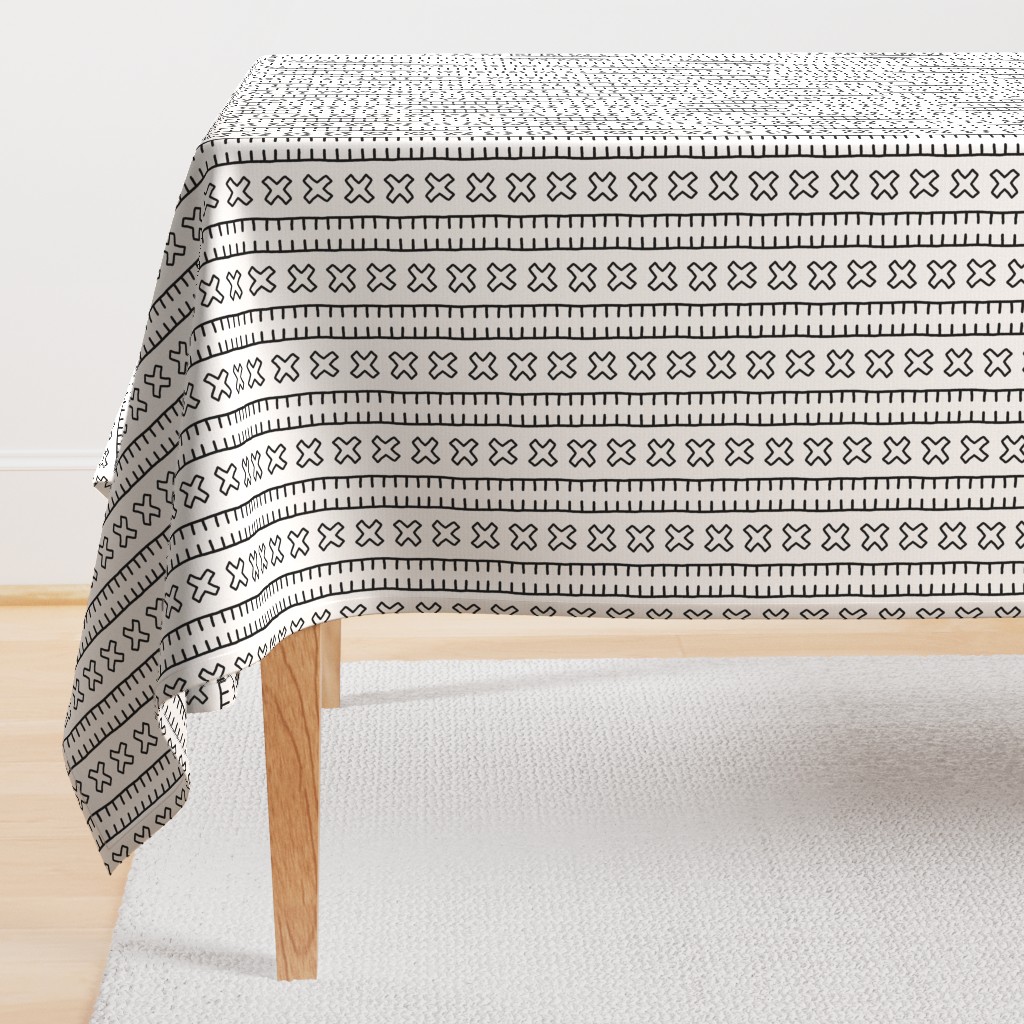 African Mud Cloth // Light Grey // Small