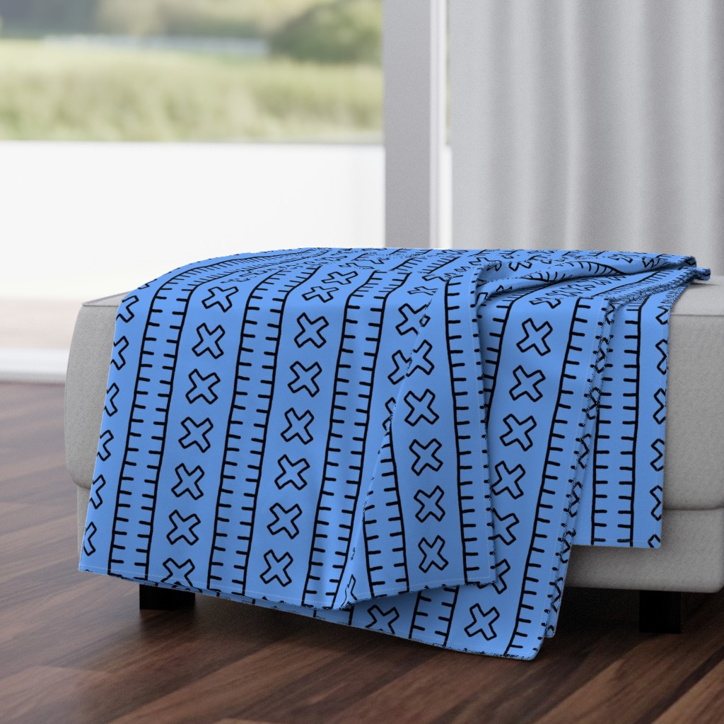 African Mud Cloth // Blue // Large