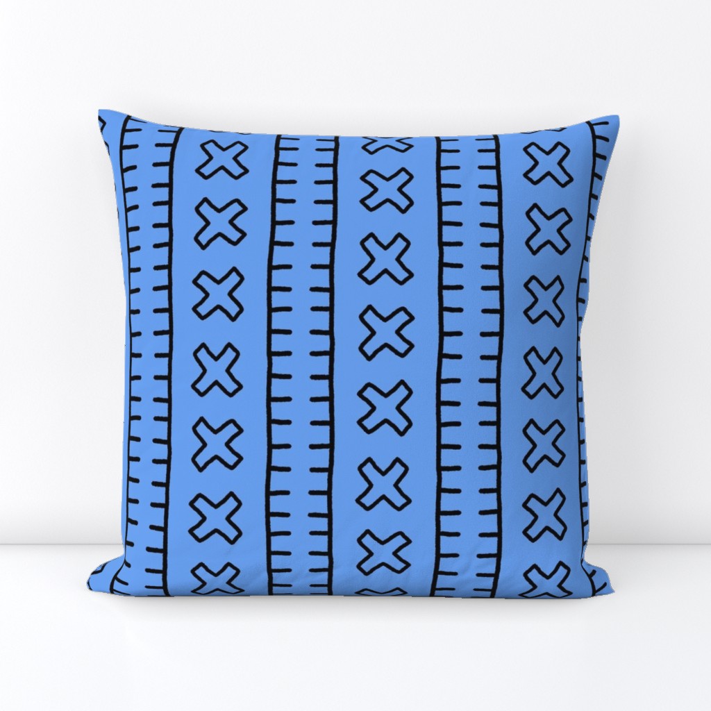 African Mud Cloth // Blue // Large