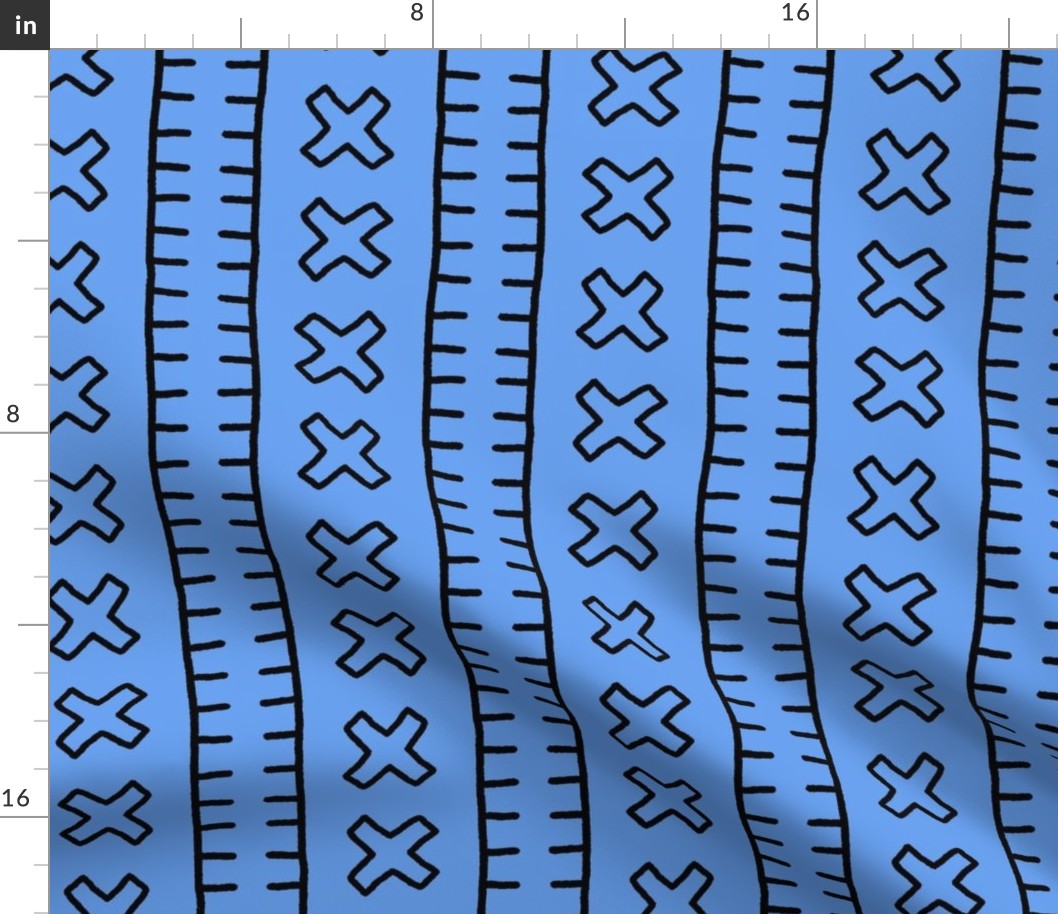 African Mud Cloth // Blue // Large