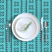 African Mud Cloth // Turquoise // Large