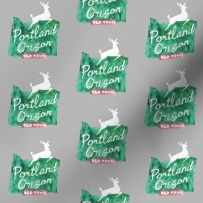 Portland White Stag Sign (small)