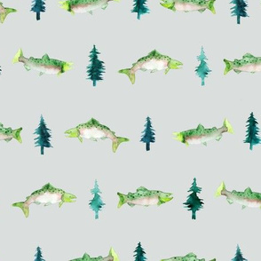 Salmon and Pine Tree Rows