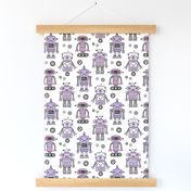 Retro Robots Purple