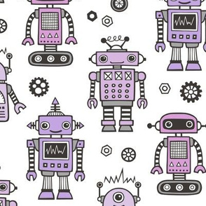 Retro Robots Purple