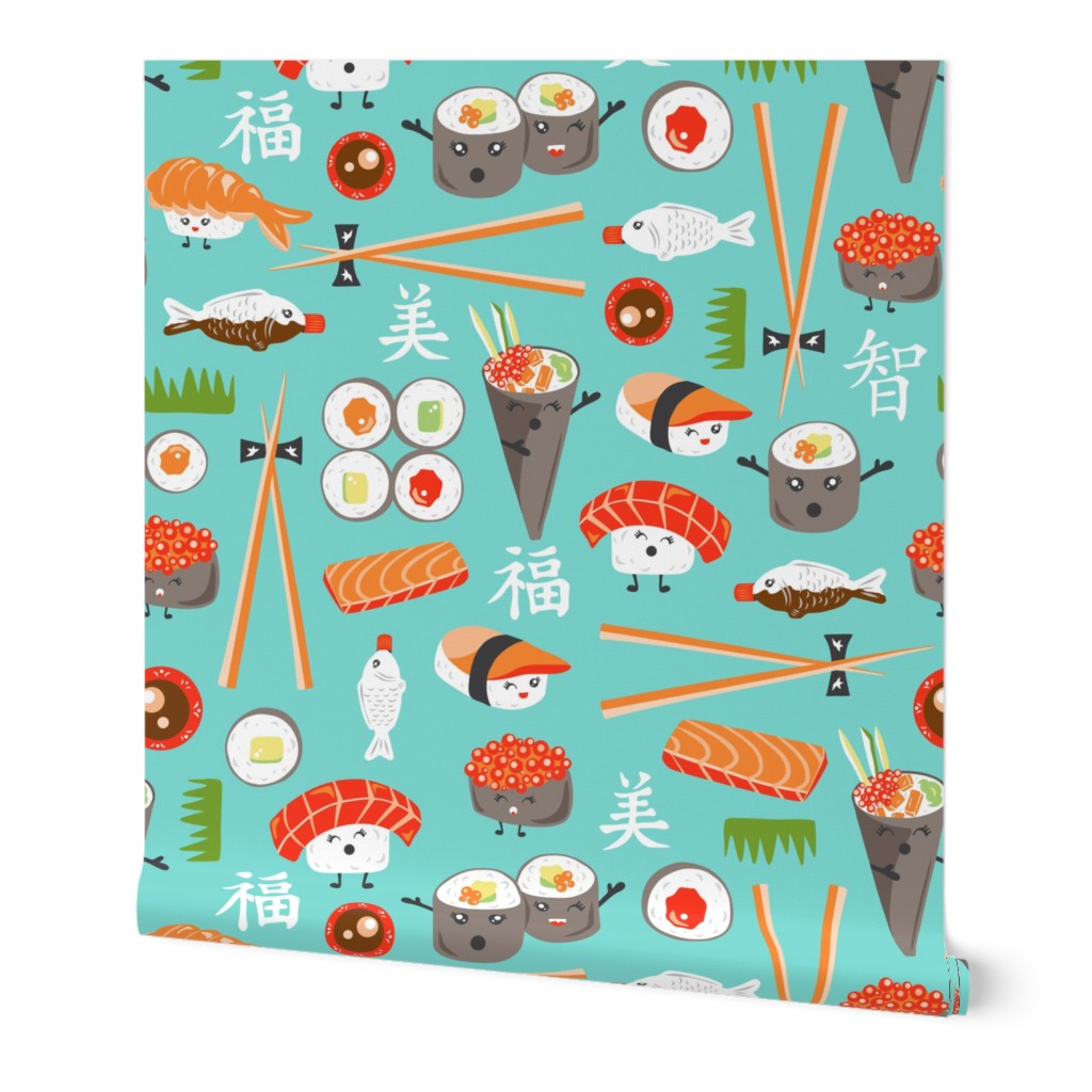 Happy Sushi - Kawaii Ditsy Scale
