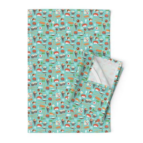 Happy Sushi - Kawaii Ditsy Scale - Spoonflower