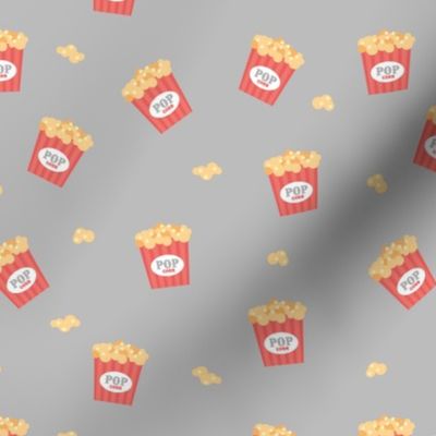 Popcorn party date night to the movies cool retro style food pattern gray