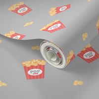 Popcorn party date night to the movies cool retro style food pattern gray