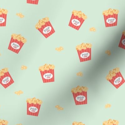 Popcorn party date night to the movies cool retro style food pattern mint