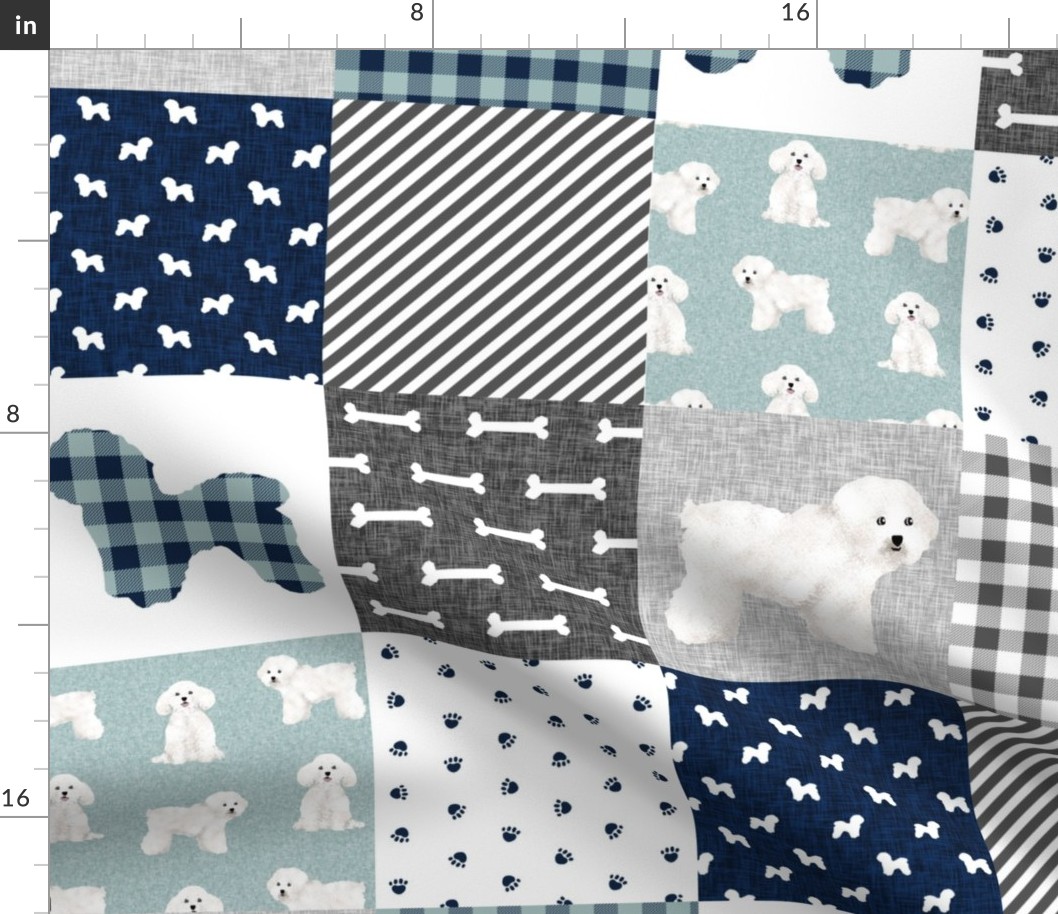 bichon frise pet quilt b dog breed quilt fabric wholecloth cheater quilt