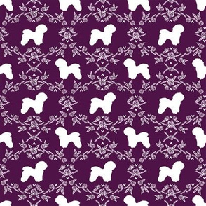bichon frise pet quilt c dog breed quilt fabric coordinate silhouette floral