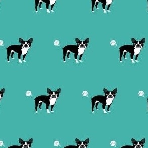 boston terrier dog breed fabric funny fart terriers teal
