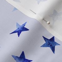 Watercolor blue stars on blue