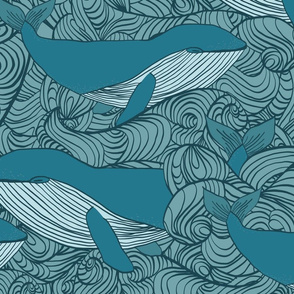 Blue Whales & Waves