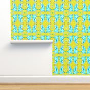 Tobacco Leaf, Aqua, Yellow, White