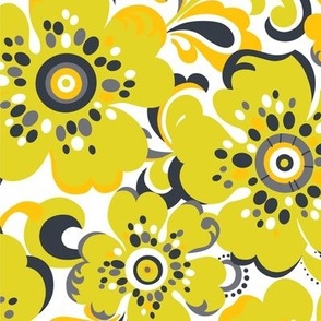 Floral Whimsy LARGE - Citron Dream