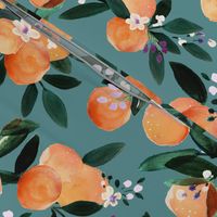 Dear Clementine oranges - teal