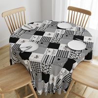 Farm//Love you till the cows come home - wholecloth Cheater Quilt - Black - Rotated