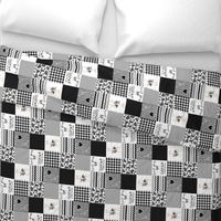 3 Inch - Farm//Love you till the cows come home - Wholecloth Cheater Quilt - Black - Rotated