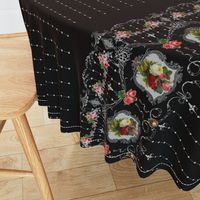 Victorian Roses and Filigree Border - Black