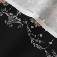 Victorian Roses and Filigree Border - Black