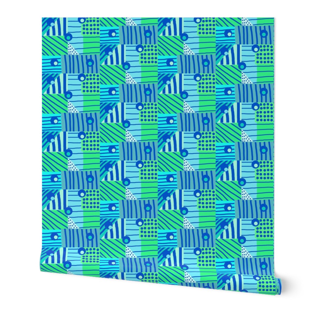 Geometric  Composition  blue/green