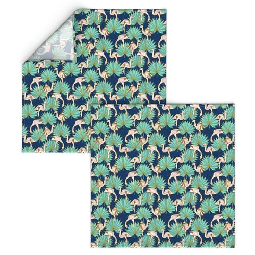 Flamingoes & Palms origami /Flamingami Ori-topia (navy) 3