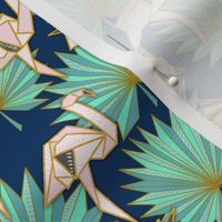 Flamingoes & Palms origami /Flamingami Ori-topia (navy) 3