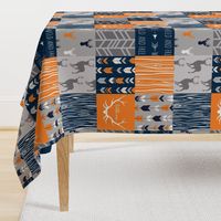 Patchwork Deer - Navy, Orange, Grey - Broncos