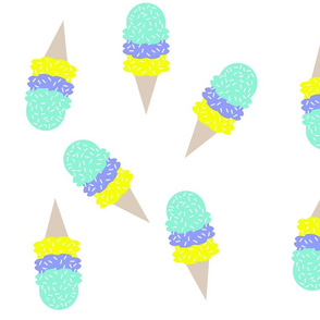 Mint Blueberry Lemon Ice Cream Pattern