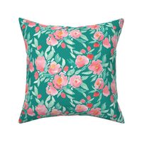 Watercolor Floral Dot Mint Green