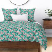 Watercolor Floral Dot Mint Green