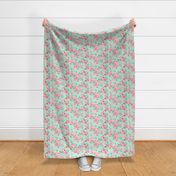 Watercolor Floral Dot Mint on Mint