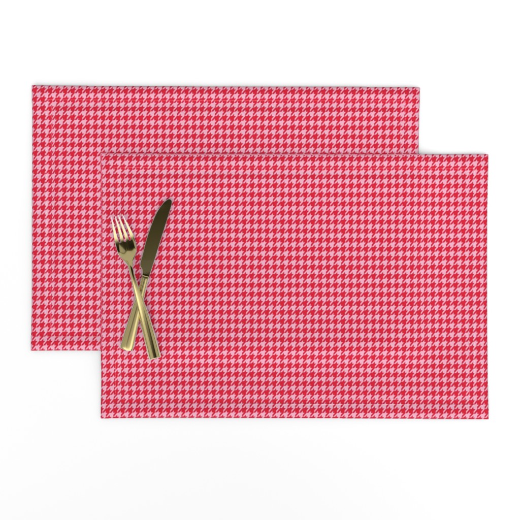 Houndstooth Red and Pink Small