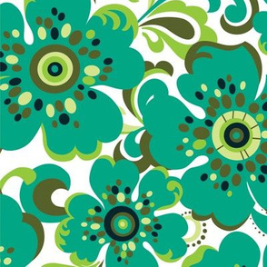Floral Whimsy LARGE - Green with Envy