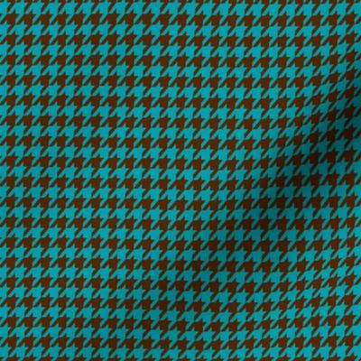 Houndstooth Chocolate and Teal Small