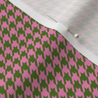 Houndstooth Army Green Peony Pink Small