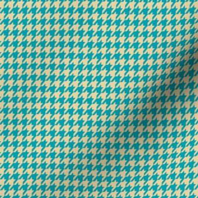Houndstooth Tan and Teal Small