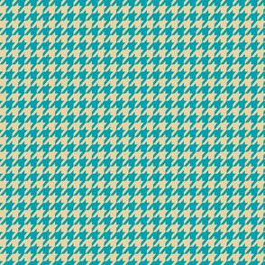 Houndstooth Tan and Teal Small