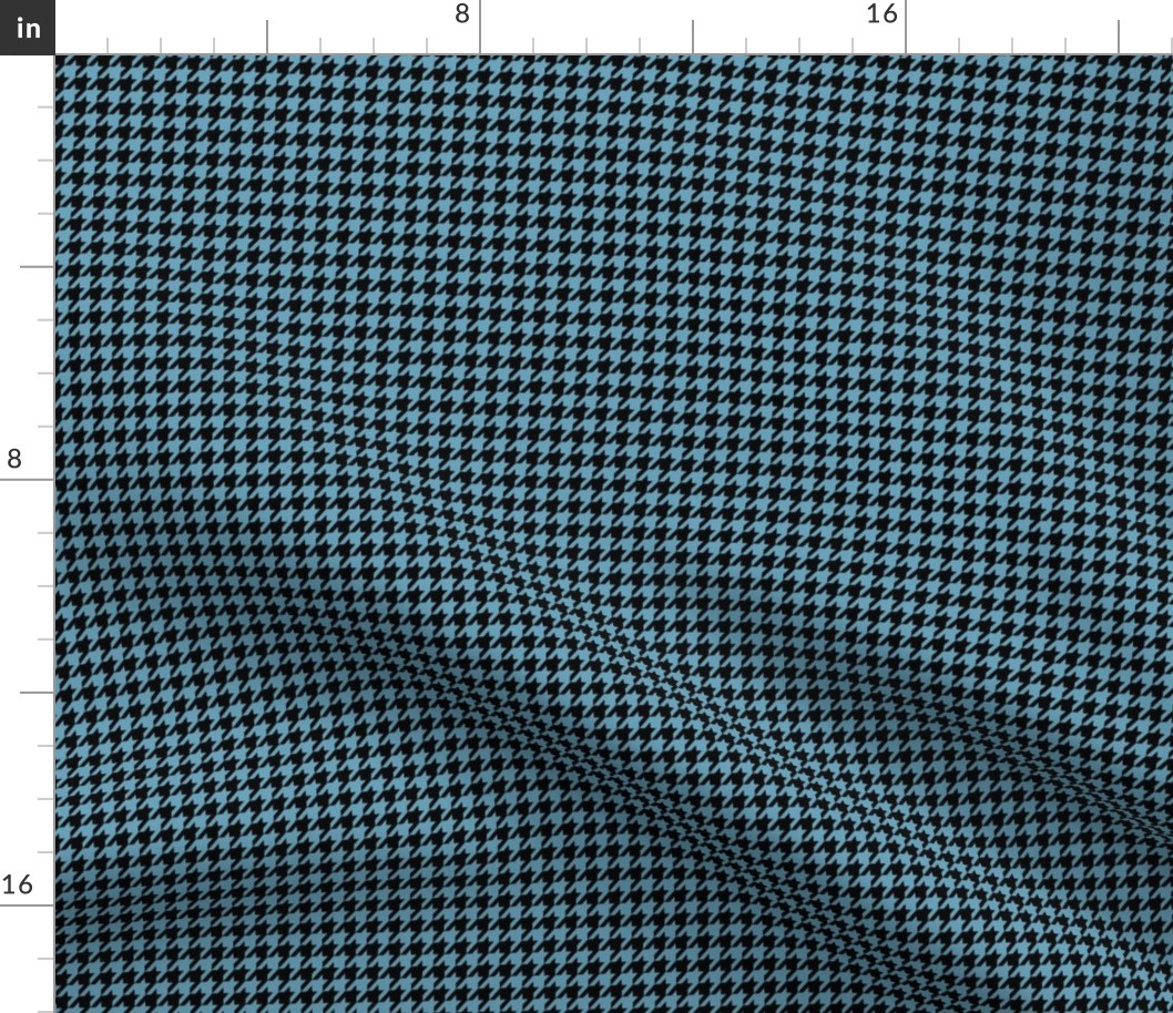 Light Blue and Black Houndstooth Small 